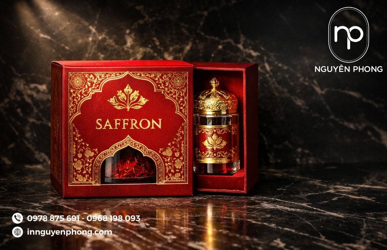 Mẫu hộp đựng saffron sang trọng 